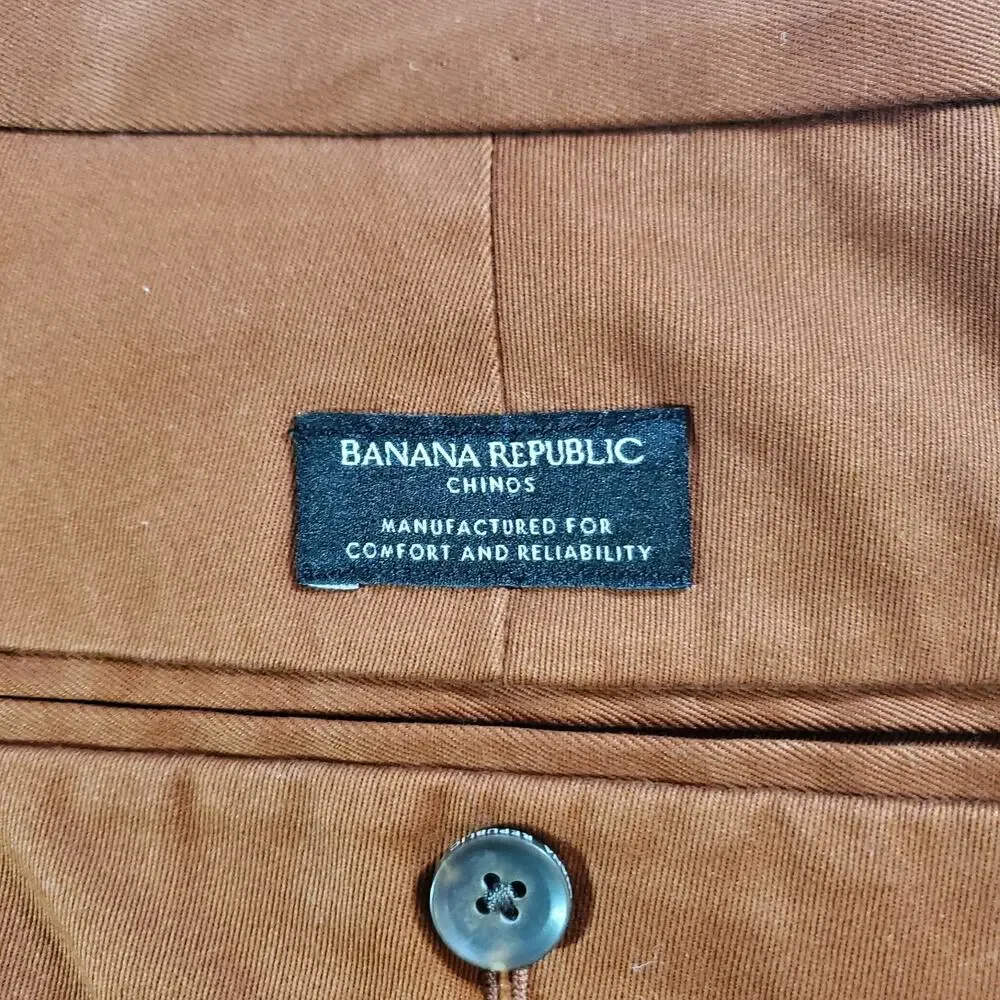 Banana Republic Mens Pants Size 31X30 Brown Chino Trousers Straight Fit NWT NEW